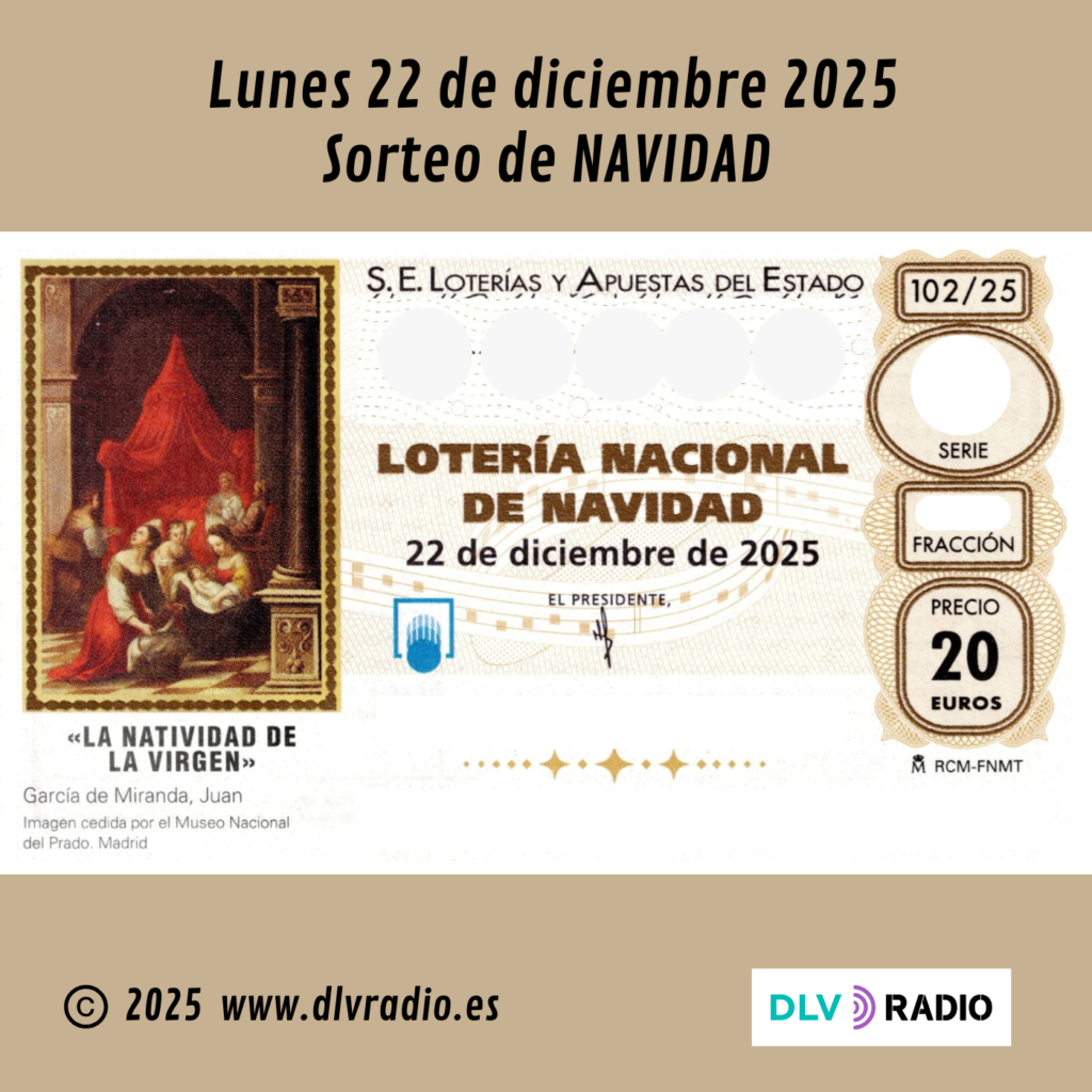 En directo 09:00h. Sorteo de Lotería de Navidad 22.12.2025