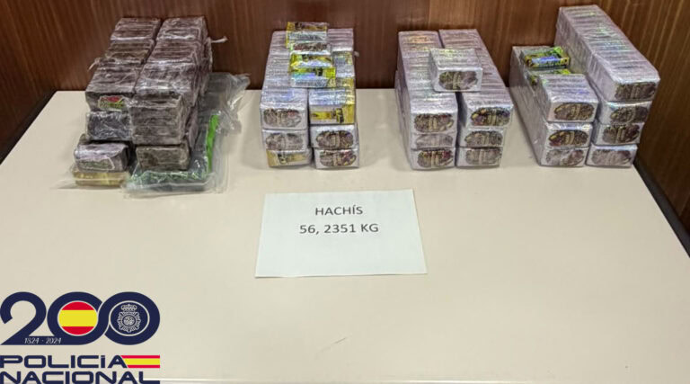 La Policía Nacional detiene a un conductor por tráfico de drogas, delito contra la seguridad vial y atentado a agente de la autoridad