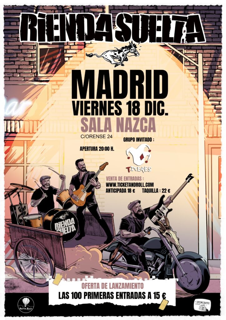 RIENDA SUELTA presenta en Madrid su álbum «¿DÓNDE ESTÁ EL HOMBRE MALO?»